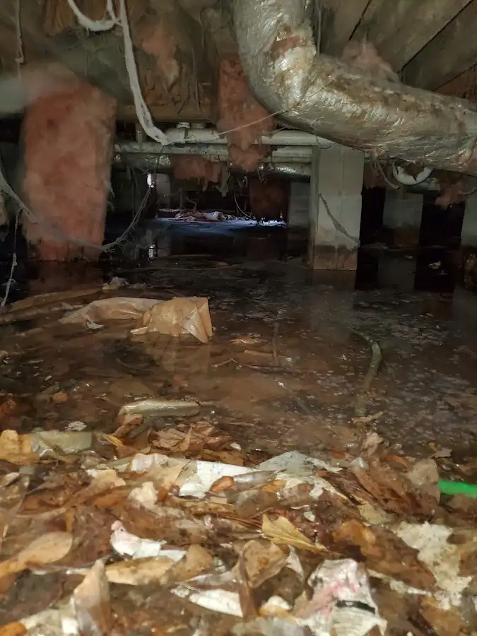 Crawl space flood assessment for Commercial Water Damage Restoration in Harrisonville